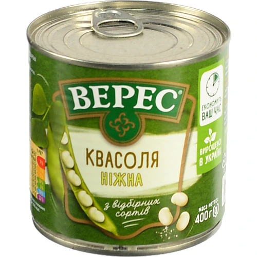 Квасоля відварена Ніжна Верес з/б 400г