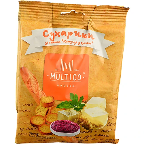 Сухарики Multico 70г пшеничні багет холодець з хріном