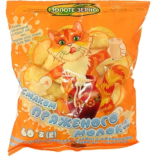 Кукурудзяні палички зі смаком пряженого молока Золоте Зерно м/у 60г