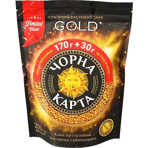 Кава Чорна Карта Gold розчинна 200г