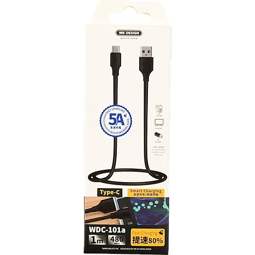 Кабель Type-C  WK WDC-101a Full Speed Pro 5А 1м чорний