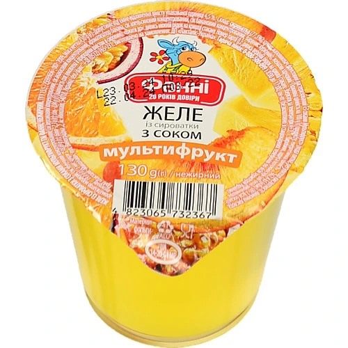 Желе Фанні Мультифрукт із сироватки з соком нежирне 130г