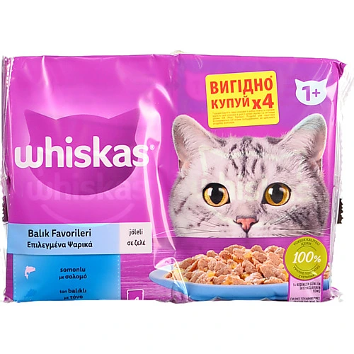 Корм Віскас 4х85г тунець лосось в желе