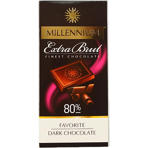 Шоколад 80% чорний Extra Brut Favorite Millennium к/у 100г