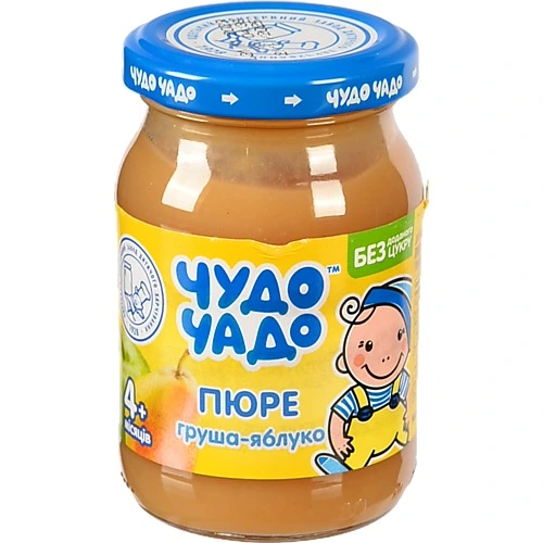 Пюре для дітей від 4 міс. Груша-яблуко Чудо-Чадо с/б 170г