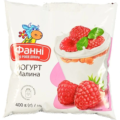Йогурт Фанні 1% питний Малина 400г