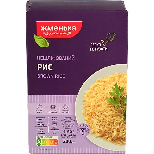 Рис нешліфований довгозернистий Жменька к/у 4Х50г