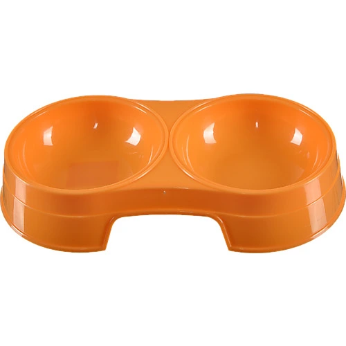 Миска подвійна для корму та води пластикова 25*14.5*4.8