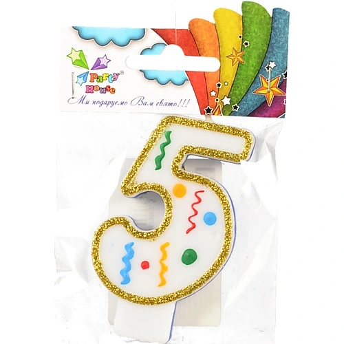 Свічка цифра велика 5 1шт.