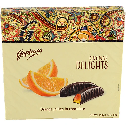 Мармелад жувальний в шоколаді Orange Delights Goplana к/у 190г