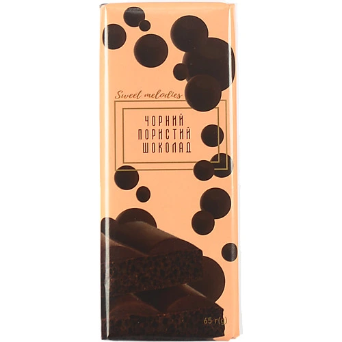 Шоколад Sweet Melodies 65г пористий чорний