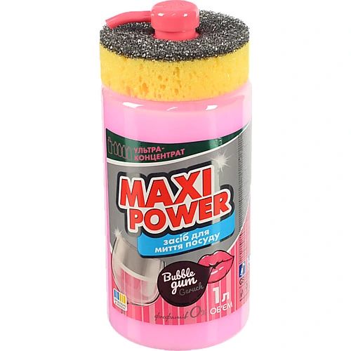 Засіб для миття посуду Bubble gum Maxi Power 1л