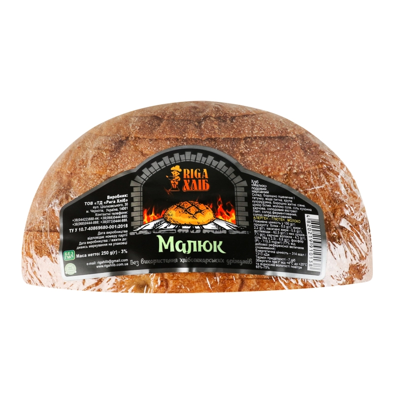 Хліб [Рига Хлібk [Малюкk житньо-пшеничний бездріжджовий, 250 г
