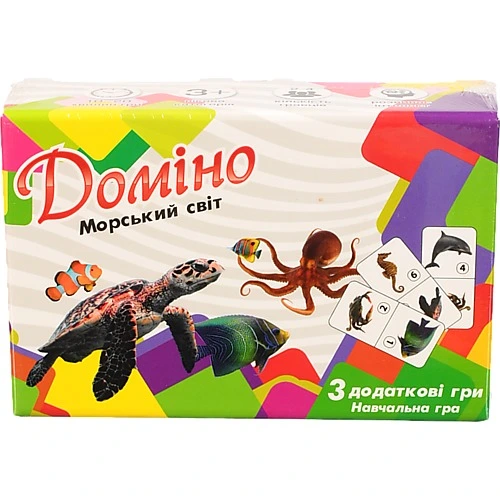 Гра настільна для дітей від 3років 30767 Доміно Морський світ Strateg 1шт
