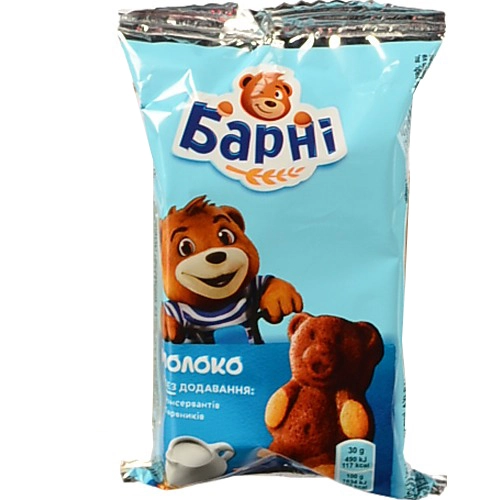 Тістечко бісквітне з молочною начинкою Barni м/у 30г