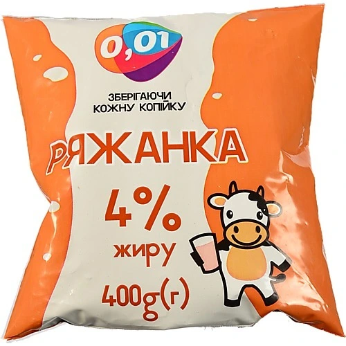 Ряжанка 0.01 400г 4% жирності
