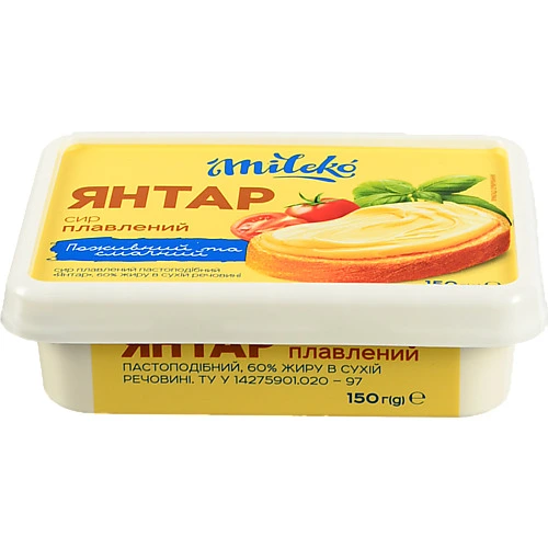 Сир пл.Mileko 150г 60 янтар ванн.