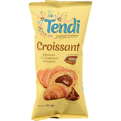 Круасан Tendi зі згущеним молоком, 65 г