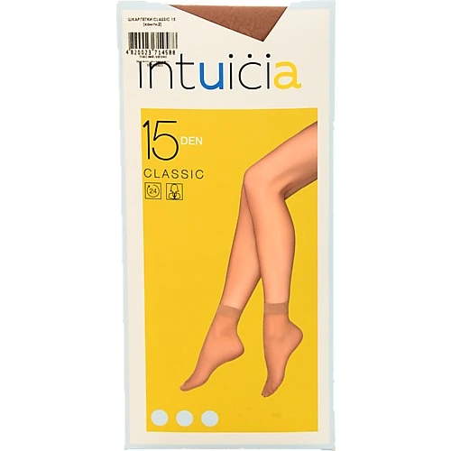 Шкарпетки жіночі Intuicia Classic 15den vizone 2пари