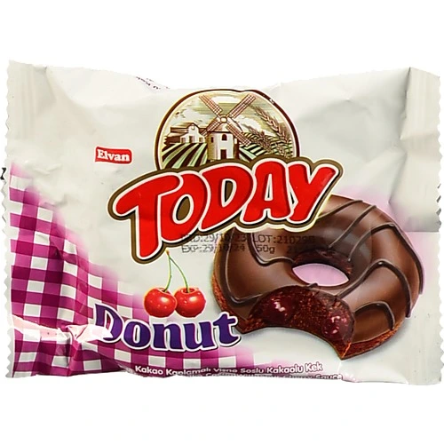 Кекс з какао в глазурі з начинкою зі смаком вишні Donut Today 50г