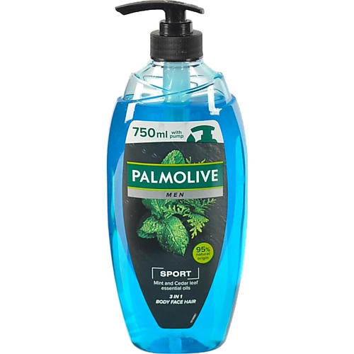 Гель для душу 3в1 Mint and Cedar leaf essential oils Sport Men Palmolive 750мл