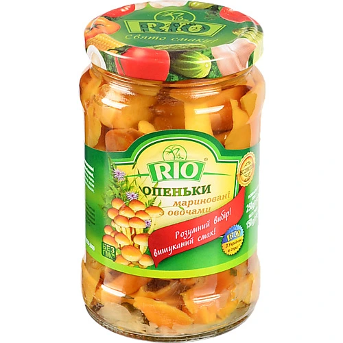 Опеньки RIO 250г мариновані з овочами с.б