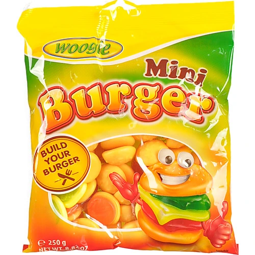 Жувальні цукерки Woogie 250г міні бургер