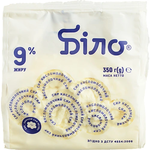 Сир к.м. Біло 350г 9% пакет