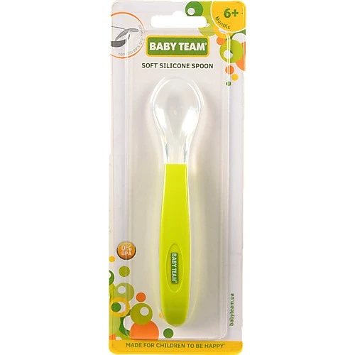 Ложечка для дітей від 6міс силіконова м'яка Baby Team 1шт