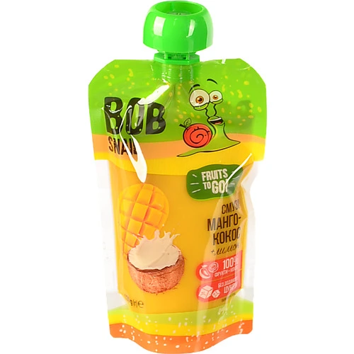 Пюре фруктове Смузі Манго-кокос-лимон Bob Snail д/п 120г