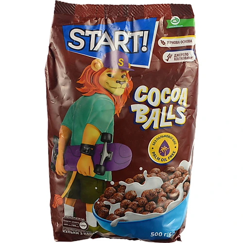 Сніданки сухі зернові Cocoa balls Start! м/у 500г