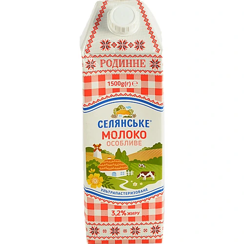 Молоко Селянське 1.5л 3.2% особливе родинне