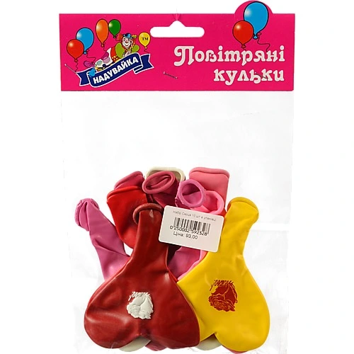 Повiтрянi кульки Надувайка 10шт серце малюнок