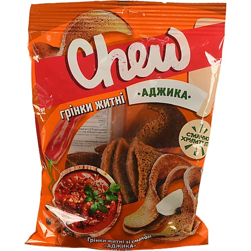 Грінки Chew 80г житні з аджикою