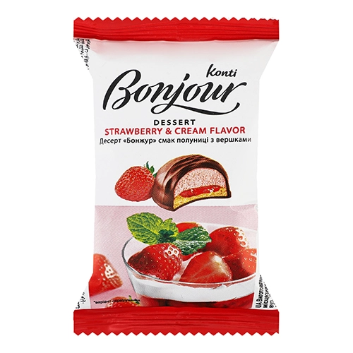 Печиво Бонжур 29г полуниця вершки