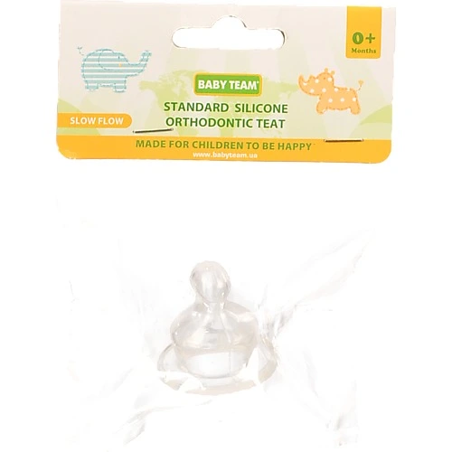 Соска силіконова ортодонтична BABY TEAM. 1шт. 0. арт 2220