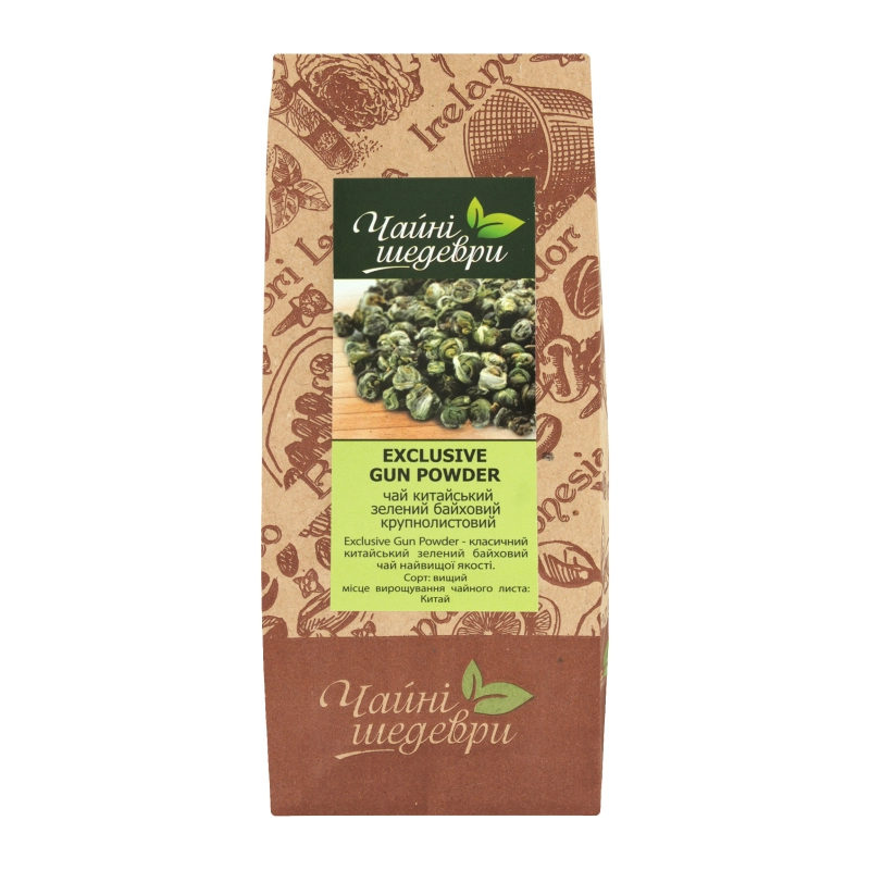 Чай зелений китайський байховий крупнолистовий Exclusive gun powder Чайні шедеври кг
