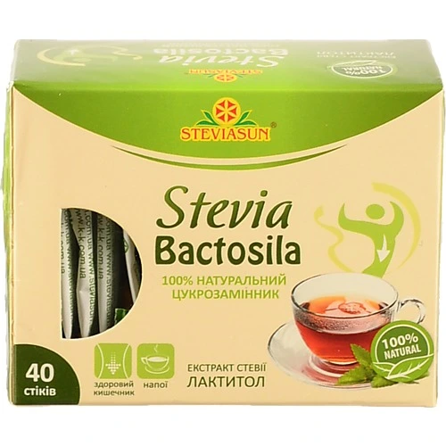 Цукрозамінник натуральний Stevia Bactosila Steviasun к/у 40шт