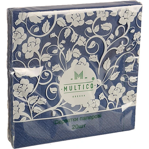 Серветки Multico 33Х33 20шт трішарові сині