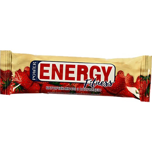 Батончик-мюслі Power Energy 30г полуниця