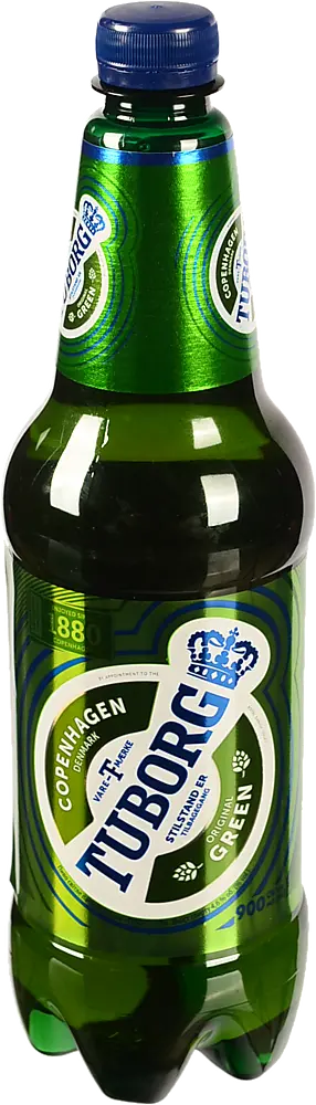 Пиво Tuborg Green 900мл світле пастеризоване