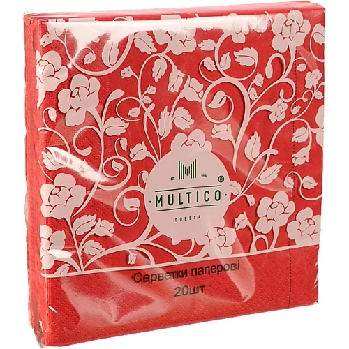 Серветки Multico 33Х33 20шт трішарові червоні