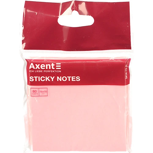 Блок клейкий Axent 75x75мм 80 арк. рожевий. неон