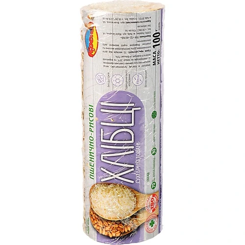 Хлібці Крекіс пшенично-рисові брикетовані, 100 г