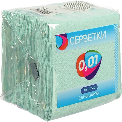 Серветки 0.01 100шт блакитні
