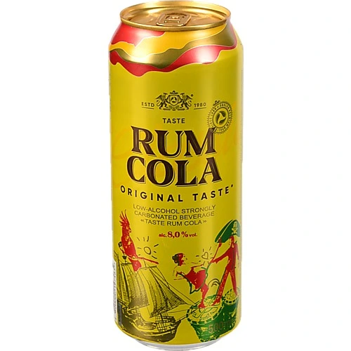 Напій слабоалкогольний 0.5л 8% Ром Кола Оболонь з/б
