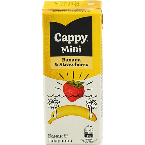 Нектар Cappy Mini 0.2л банан-полуниця