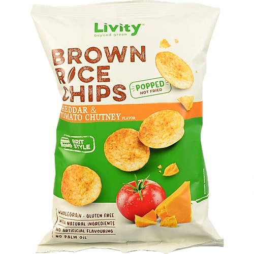 Чипси рисові Livity B.Yond Сир та Томат 60г