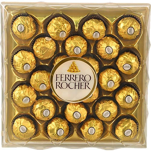 Цукерки вафельні покриті молочним шоколадом та подрібненими лісовими горіхами з начинкою Ferrero Rocher п/у 300г
