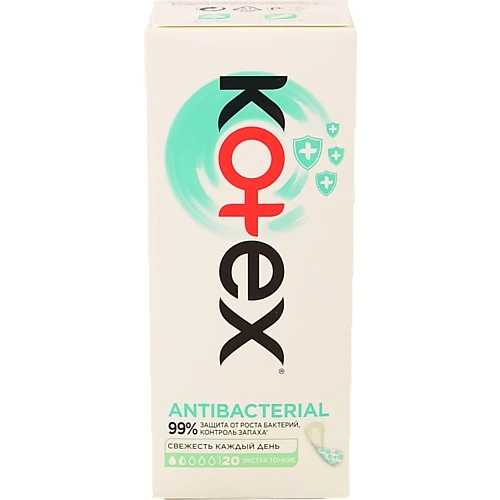 Прокладки щоденні Kotex 20шт liners antibac extra thin